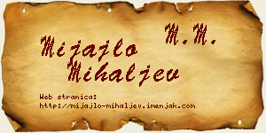 Mijajlo Mihaljev vizit kartica